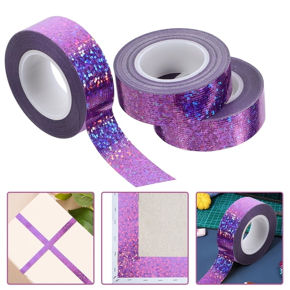 FESTFENDS Multi-Use Paper Duct Tapes Purple Gauze 3 Rolls Strong Adhesion for Indoor and Outdoor Use