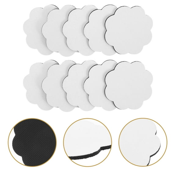 FESTFENDS 30Pcs Blank Cup Coasters Heat Sublimation Diy Tabletop Accessories White Plastic Rubber Wood Square