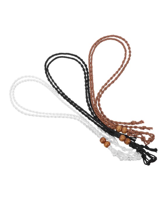 Handwoven Stone Holder Necklace Macrame Pouch for Crystals 3Pcs