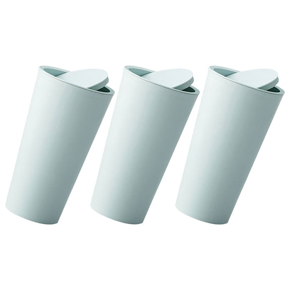 FESTFENDS 3Pcs Light Green Car Trash Can with Lid Durable PP Material Compact Vehicle Trash Bin