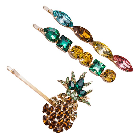 FESTFENDS Chic Pineapple Hair Clip Acrylic Barrettes for Any Hairstyle Decoration 3Pcs