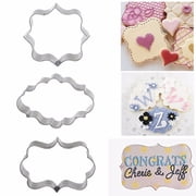 FESTFENDS 3Pcs Photo Frame Shape Stainless Steel Cookie Cutter Baking Tool Molds For Diy Design Home Bakers 8.8x6.5x2Cm