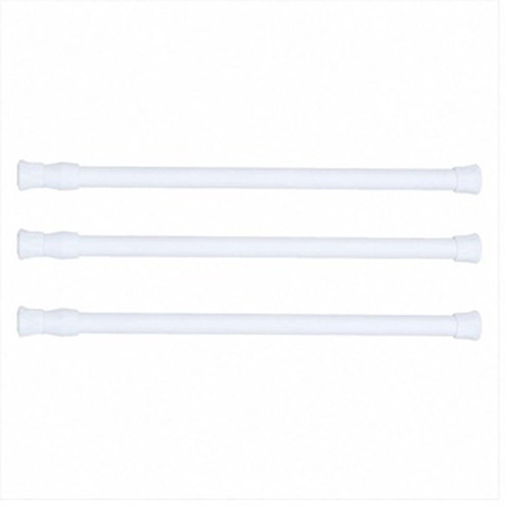Tension Rode FESTFENDS 3-Pack White Adjustable Tension Rods, No Drill Spring Curtain ...