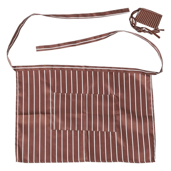 FESTFENDS 3pcs Server Half Apron Coffee Polyester Cotton for Restaurant Unisex Chef Men Women