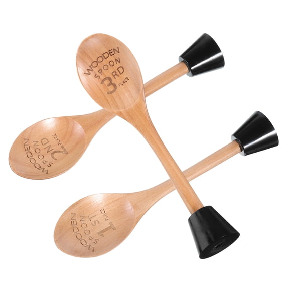 FESTFENDS 3Pcs Wooden Spoon Award Trophies Set for Cooking Baking Competitions Kitchen Decor