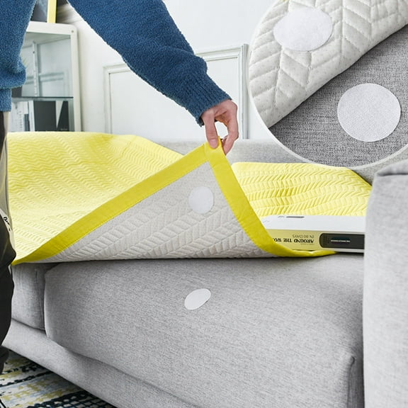 FESTFENDS 40Pcs Double Sided Adhesive Fixed Sticker Carpet Fasten Bed Sheet Fasteners White Nylon Square Anti Skid Fixer