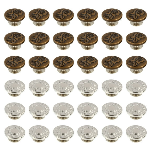 FESTFENDS 40pcs Retractable Buttons Buttons Pants for Jeans and Skirts Copper Alloy Material
