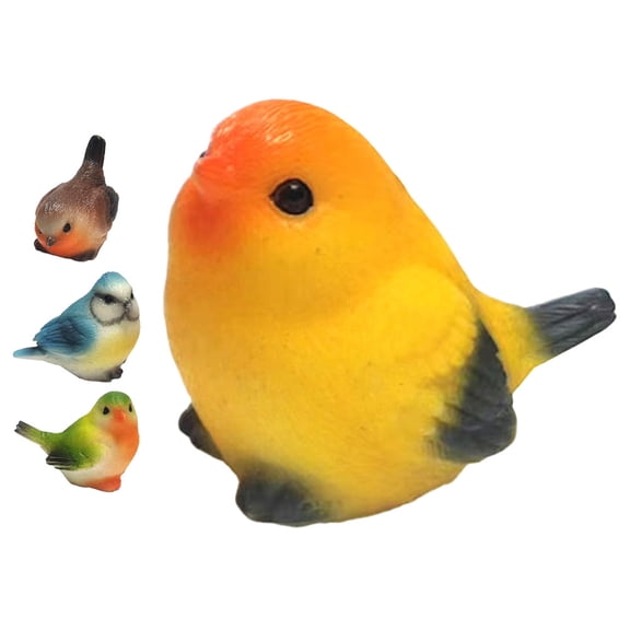 FESTFENDS 4Pcs Bird-shaped Resin Figurines Miniature Landscape Ornaments for Gardens Lawns 1.3x1.1x0.6in