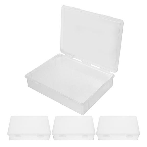FESTFENDS Small Clear Plastic Box Transparent 4Pcs