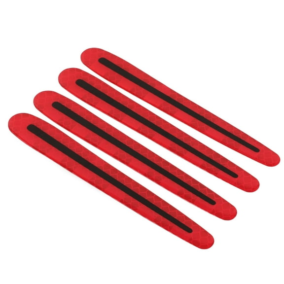 FESTFENDS Red Reflective Car Door Handle Stickers, Weather-Resistant Safety Decals, 4 Pieces for Enhanced Visibility