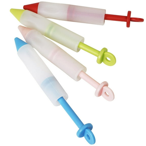 FESTFENDS 4Pcs Food Coloring Pen Plastic Cake Squeezing Pen Pink Users