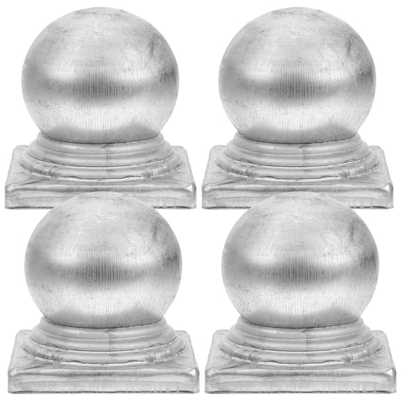FESTFENDS Metal Post Railing Caps Iron Ball Shaped Post Caps 4Pcs Silver