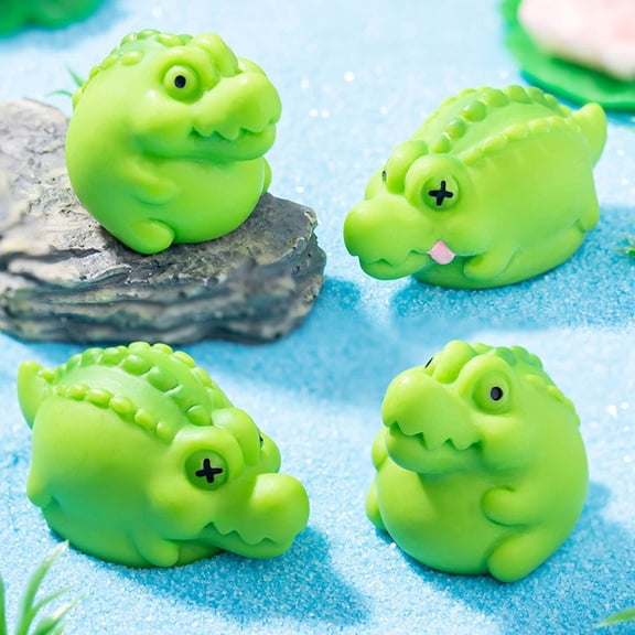 FESTFENDS 4Pcs Mini Alligator Figures Resin Cute Design for Desktop Decor Garden Display