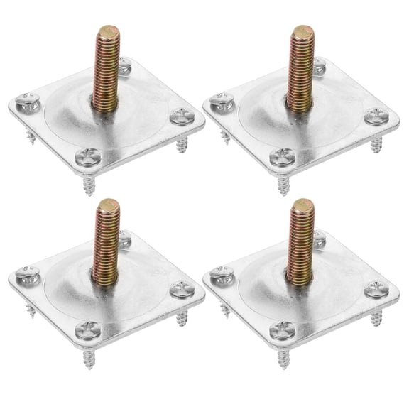 FESTFENDS 4Sets Furniture Mounting Plate Iron Square Table Leg Bracket 1.9X1.9X0.08in