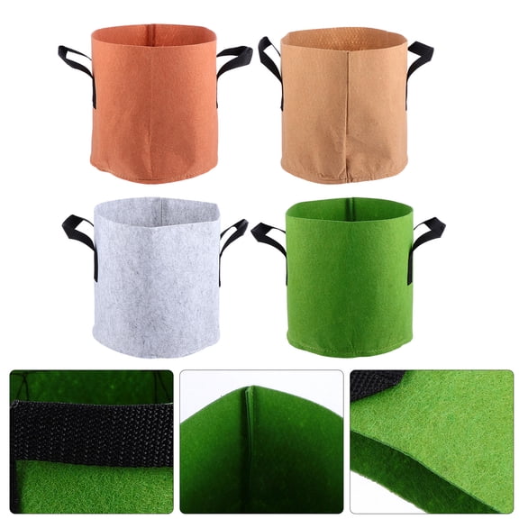 FESTFENDS 4Pcs Vegetable Planting Bag Non Woven Fabric Breathable Garden Planter with Handle Straps