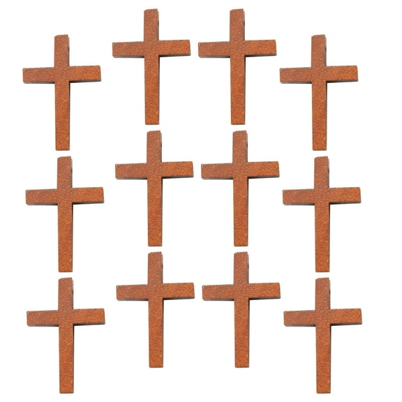 FESTFENDS 50Pcs Diy Wood Cross Pendant Craft Projects Minimalist Style