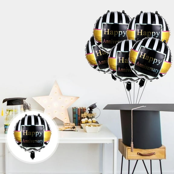 FESTFENDS 50Pcs Foil Balloons Aluminium Film for Hotel Decoration Black