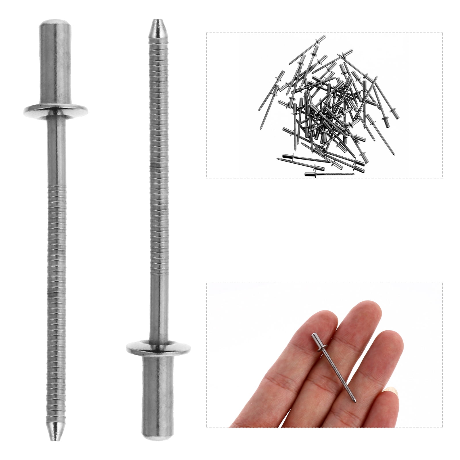 FESTFENDS 50Pcs Rivet Assortment Stainless Steel Flat Non-Falling Off ...