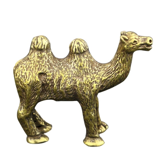 FESTFENDS Copper Figurine Camel Shape Figurine Copper Golden 1Pack Desktop Ornament