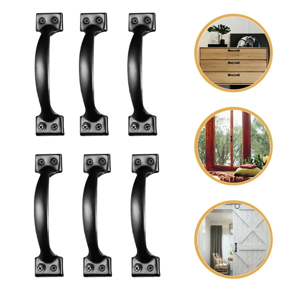 FESTFENDS 6 Pcs Dresser Hardware Handles Rustic Drawer Pulls Iron for Furniture Improvement