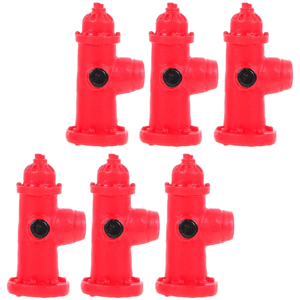 FESTFENDS 6Pack Mini Traffic Signs Red Fire Hydrant Decor Educational ...