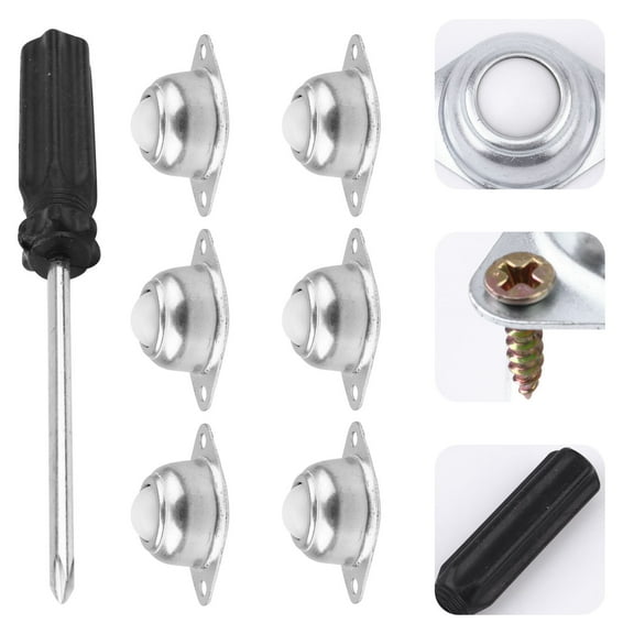 FESTFENDS 6Pcs Small Ball Casters for Machinery and Furniture with Quiet Operation
