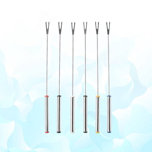 FESTFENDS 6Pcs Stainless Steel Barbecue Forks Lightweight Roasting Forks for Grilling Vegetables