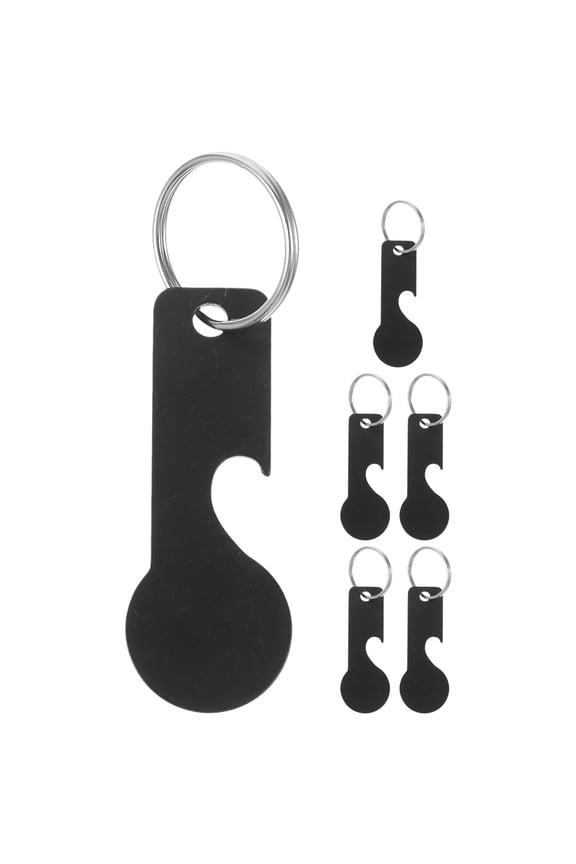 Set of 6 Trolley Tokens Keyrings, 3.03 x 0.87 x 0.04 Inch Shopping Cart
