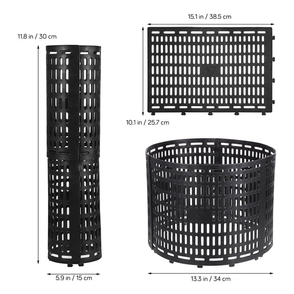 FESTFENDS Tree Bark Protectors, Black Plastic Tree Trunk Guards, 8 Pieces for Garden and Tree Care