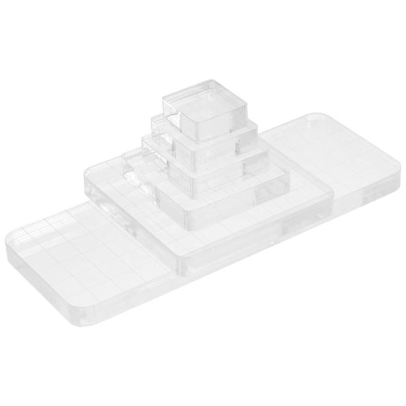 FESTFENDS Acrylic Stamp Blocks Clear Stamping Tools With Grid Alignment For Card Making 6Pcs