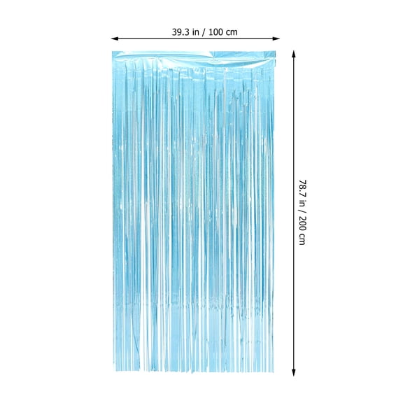 FESTFENDS Wedding Backdrop Fringe Curtain Backdrop Blue Plastic 3Pcs