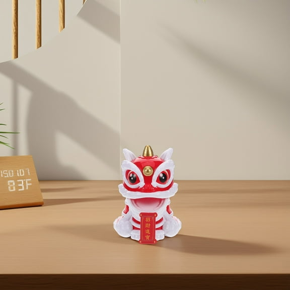 FESTFENDS Dashboard Bobbleheads Lion Bobblehead Figurine Red Plastic 1Set Car Dashboard Ornament