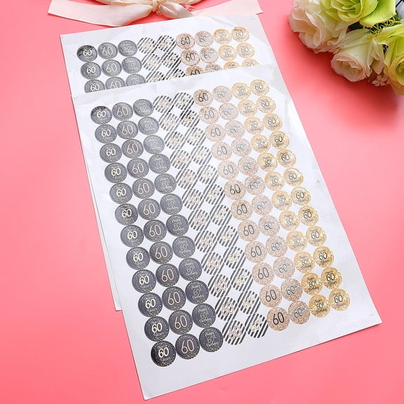 FESTFENDS Colorful Number Stickers for Birthday Party Decoration Paper Sheets 108Pcs Sheet