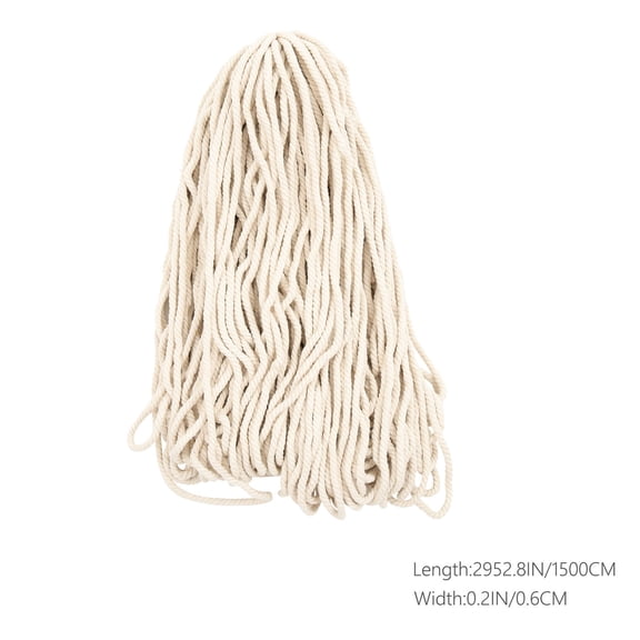 FESTFENDS Cotton Rope Woven 1 Roll for present Packing in Beige and White 7500.0x0.6x0.6in