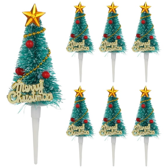 FESTFENDS Debbie Tree Cake Decor 10 Pcs Christmas Tree Cake Toppers Food Decoration Supplies