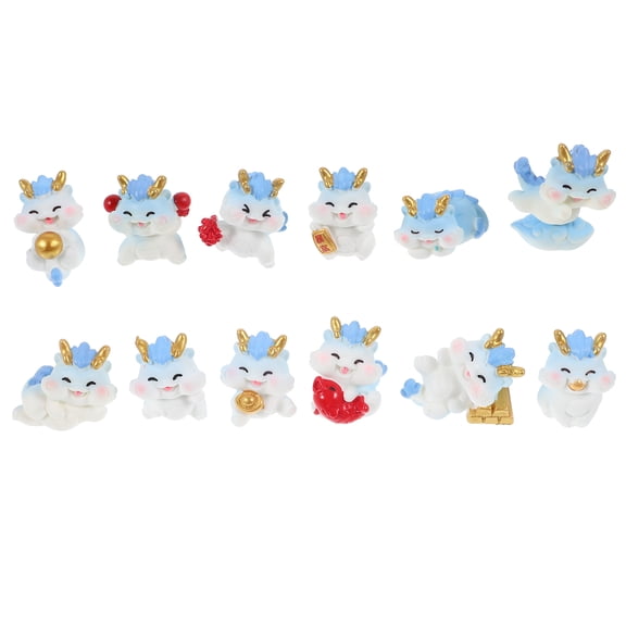 FESTFENDS Chinese New Year Dragon Craft 12Pcs 1.2X0.98X0.79In