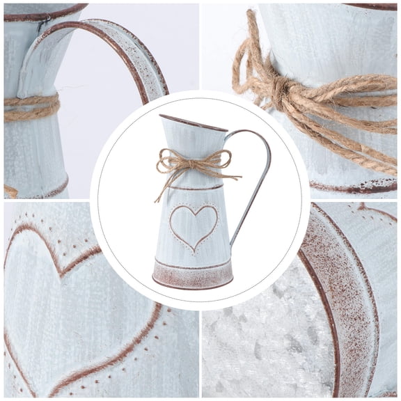 FESTFENDS Floral Arrangements Centerpiece Iron White Rustic Style for Dinner Party and Holiday 1Pcs