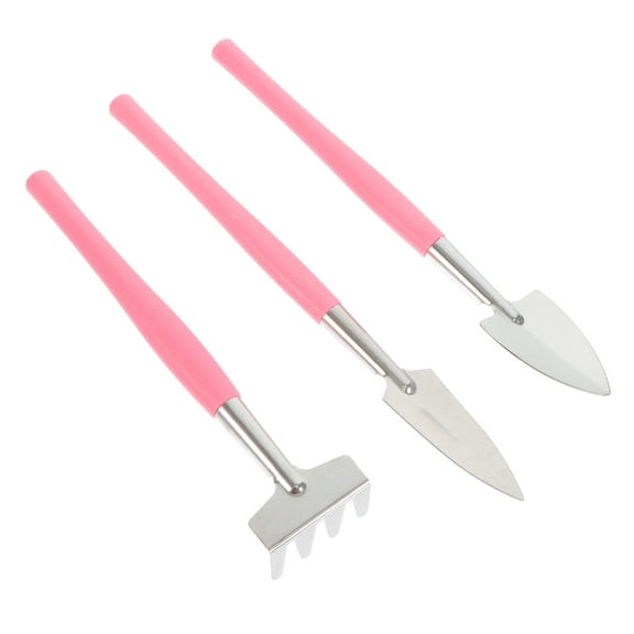 FESTFENDS Gardening Tools 3Pcs Pink Stainless Steel Shovel for Soil Loosening and Planting garden scoop
