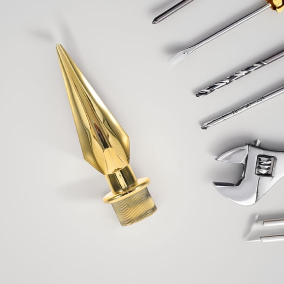 FESTFENDS Set of 2 Golden Flagpole Finials with -Resistant Coating for Ceremonial and Outdoor Use