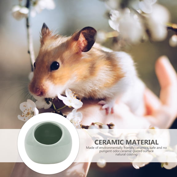 FESTFENDS Light Green Ceramic Hamster Bed, Cooling Sleeping Nest Hideout House for Small Pets, Gerbil, Mouse, Dwarf Hamster