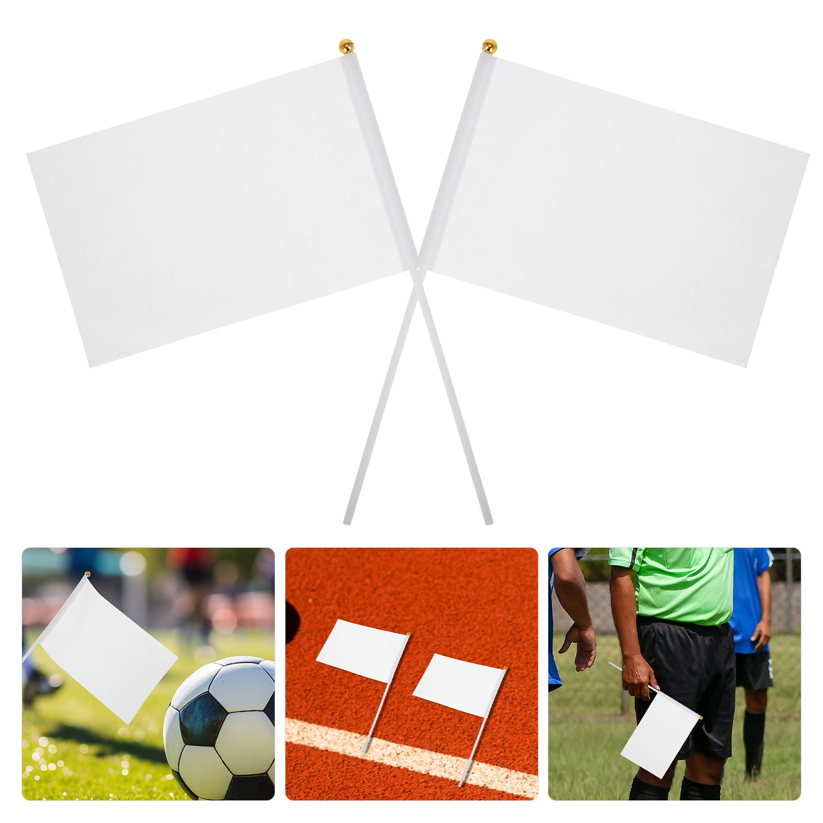 FESTFENDS White Waving Flag Durable for Party and Sporting Events 48Pcs ...