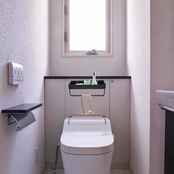 FESTFENDS Hanging Towel Rack for Bathroom Aluminum Drying Items Storage Rack 1Set 11.8X4.9In Black