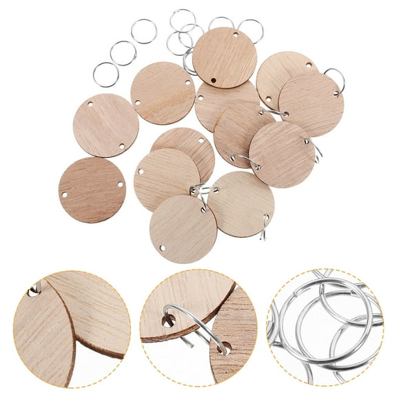 FESTFENDS Hanging Wooden Plaque Board 50Pcs for Birthday Dates Wooden Reminder Circles