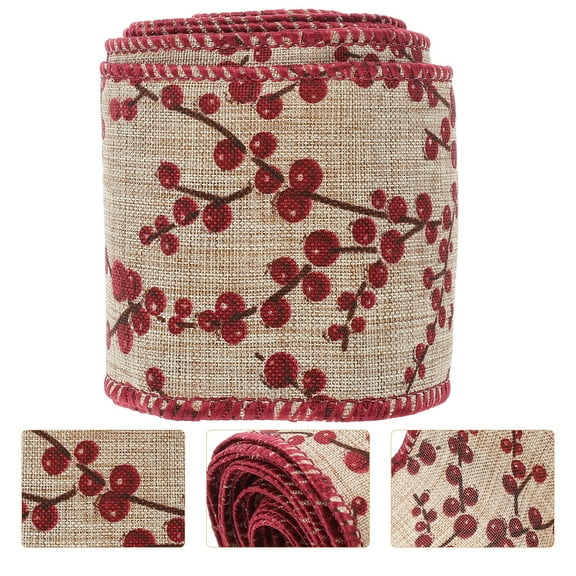 FESTFENDS Home Decor 1Pcs Brown Linen Christmas Ribbon 500.0In X 2.4In X 0.04In Diy Crafts present Wrapping Bow Making