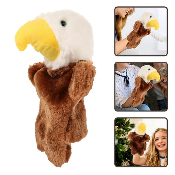FESTFENDS Kids Hand Puppets for Story Telling Made of Fabric Light Brown Simulation Eagle Design Great for Play