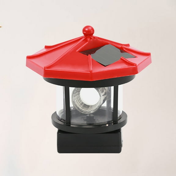 FESTFENDS Lighthouse Solar Light Solar LED Lighthouse Yard Light Red 1Pack for Yards