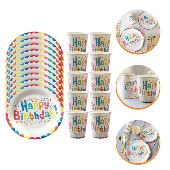 FESTFENDS Multi Color Disposable Paper Plates Party Supplies for Dessert Use Creative Count