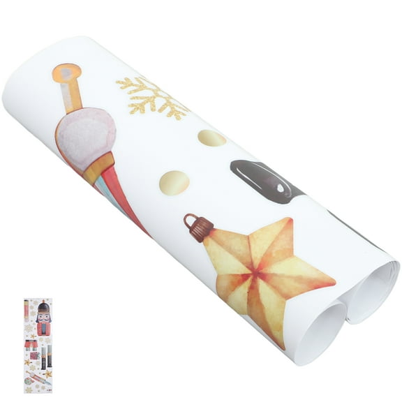 FESTFENDS Nutcracker Soldier Wall Decals Multi Color PVC Christmas Window Stickers 40.2x11.8in 1 Set