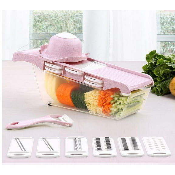 FESTFENDS Multi Function Vegetable Chopper Home Use Pink 1 Set