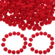 FESTFENDS Assorted Red Pom Pom Craft Kit, 600 Pieces for Art, Kids Crafts, Decorations and Projects
